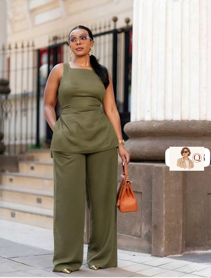 ✨ 2-Piece Sleeveless Top & Wide-Leg Pants Set