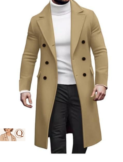 Winter Overcoat for Men Long Jacket Double Breasted Outwear