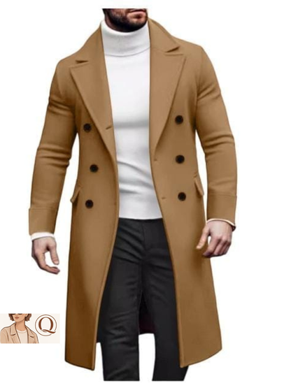 Winter Overcoat for Men Long Jacket Double Breasted Outwear