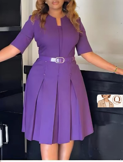 Elegant Belted Fit & Flare Dress ✨👗