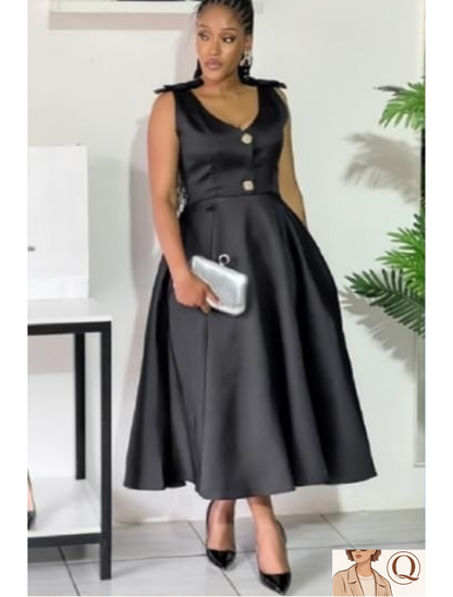 Women’s Elegant Button-Front Midi Dress 👗✨