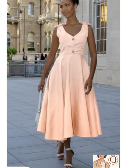 Women’s Elegant Button-Front Midi Dress 👗✨