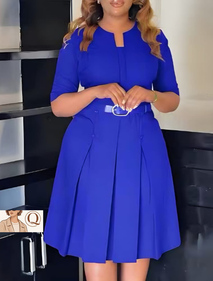 Elegant Belted Fit & Flare Dress ✨👗