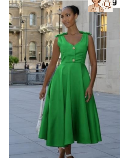 Women’s Elegant Button-Front Midi Dress 👗✨