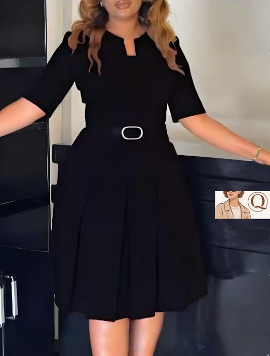 Elegant Belted Fit & Flare Dress ✨👗