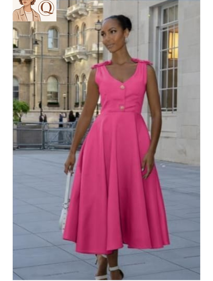 Women’s Elegant Button-Front Midi Dress 👗✨