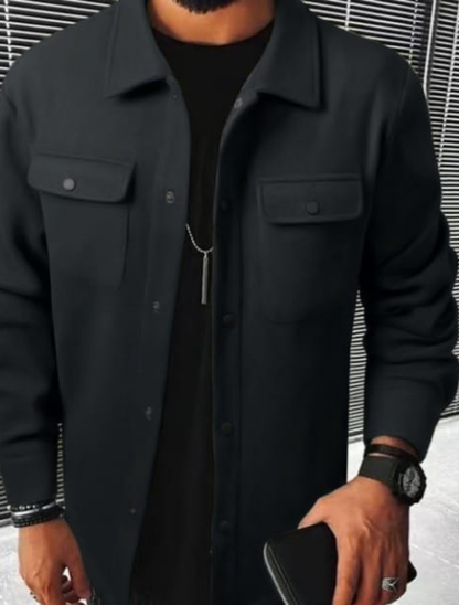 Men’s Classic Button-Up Overshirt Jacket