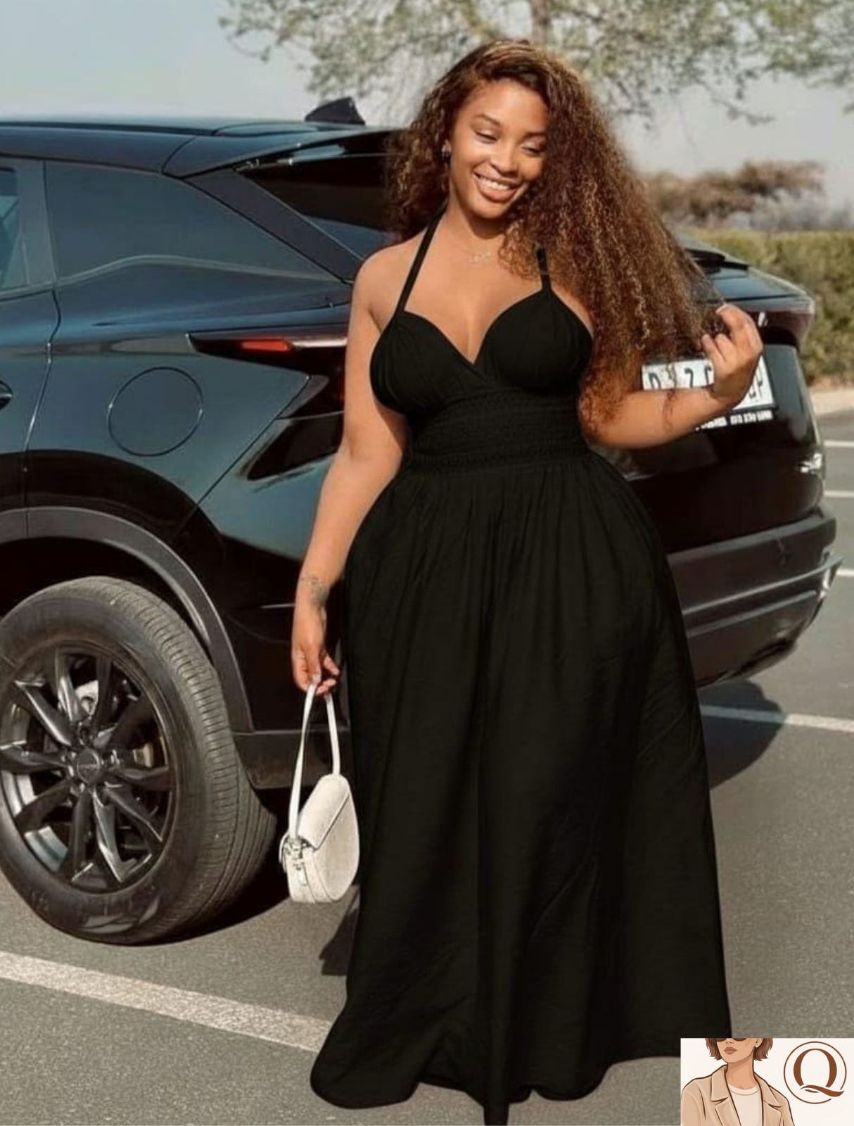 ❤️ Sunset Glow Halter Maxi Dress – Flowy Waist-Defining Elegance