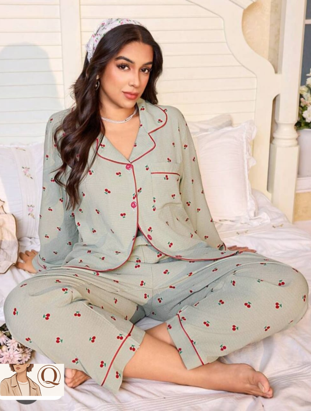 🍒 Cherry Print Long-Sleeve Pajama Set 🍒