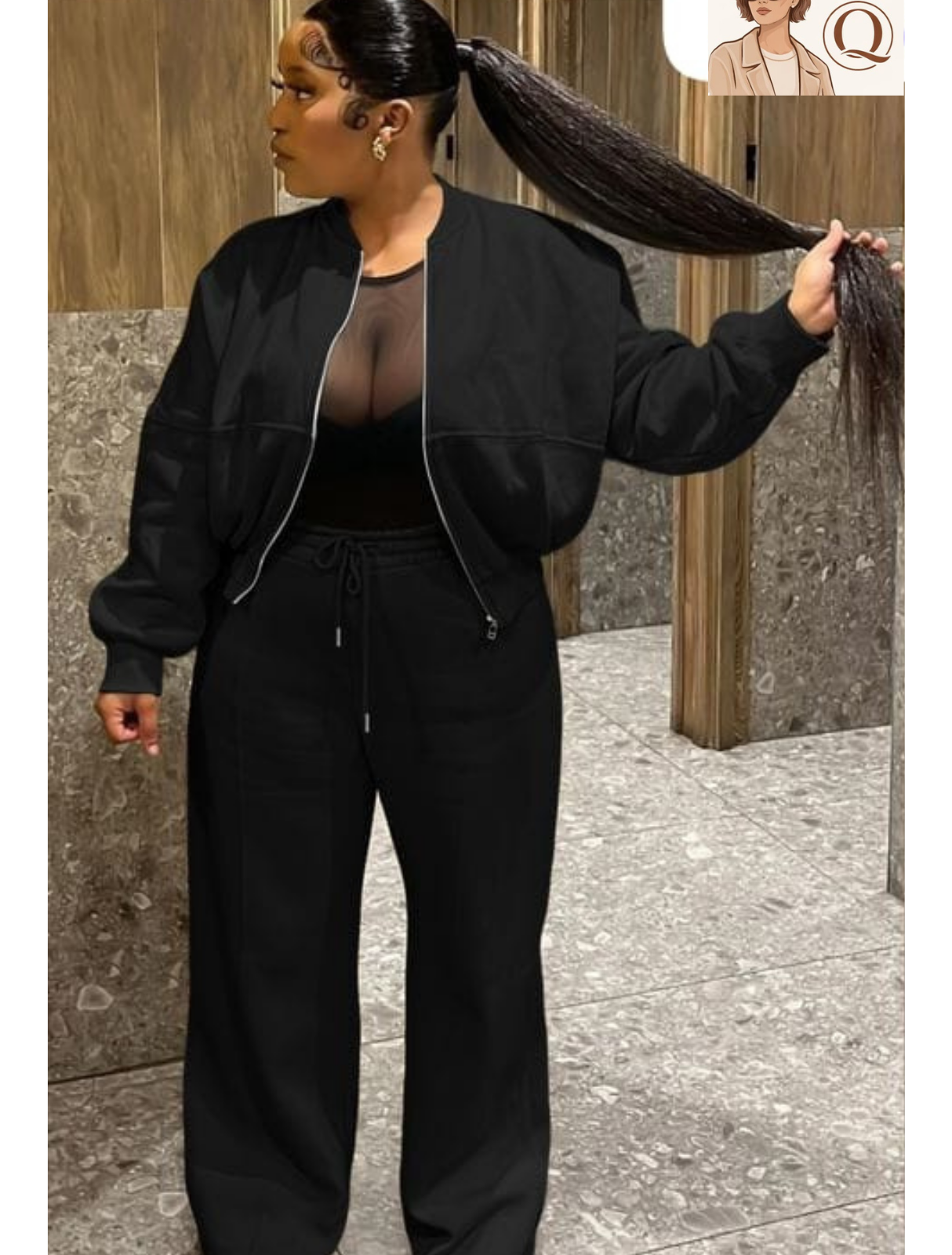 Women’s Relaxed Two-Piece Zip-Up Lounge Set ✨👚👖