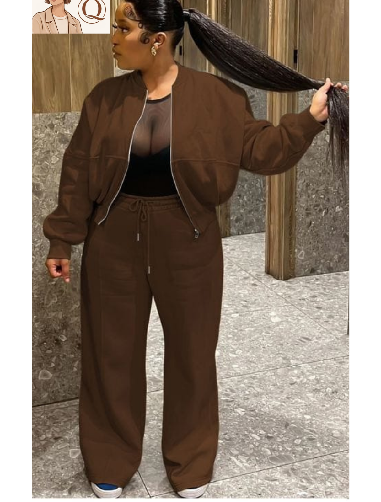 Women’s Relaxed Two-Piece Zip-Up Lounge Set ✨👚👖