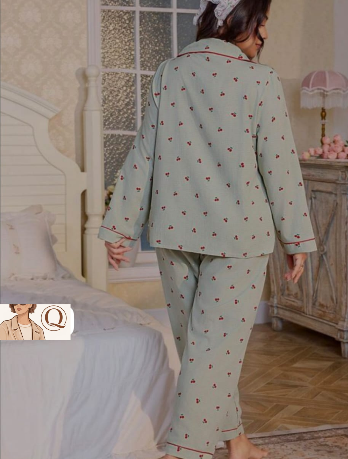 🍒 Cherry Print Long-Sleeve Pajama Set 🍒