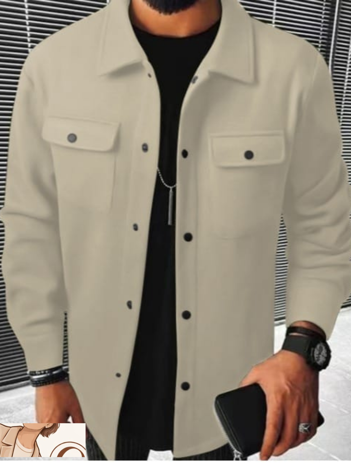 Men’s Classic Button-Up Overshirt Jacket