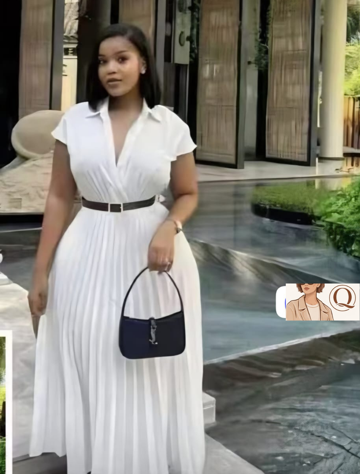 Grace Line Pleated Midi Dress – Timeless Belted Elegance