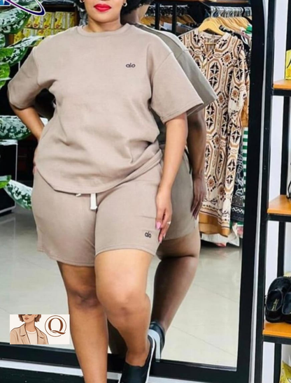 Relaxed Fit T-Shirt &amp; Biker Short Set