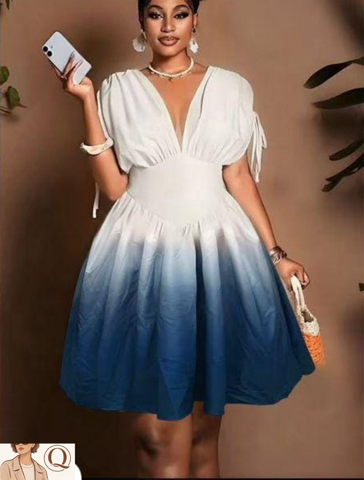 Women’s Ombre Fit-and-Flare Midi Dress ✨👗