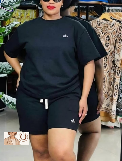 Relaxed Fit T-Shirt &amp; Biker Short Set