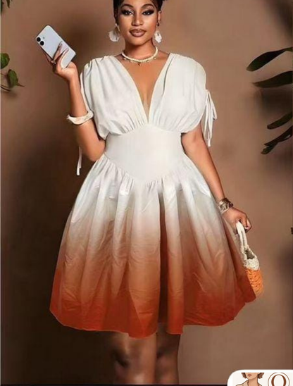 Women’s Ombre Fit-and-Flare Midi Dress ✨👗