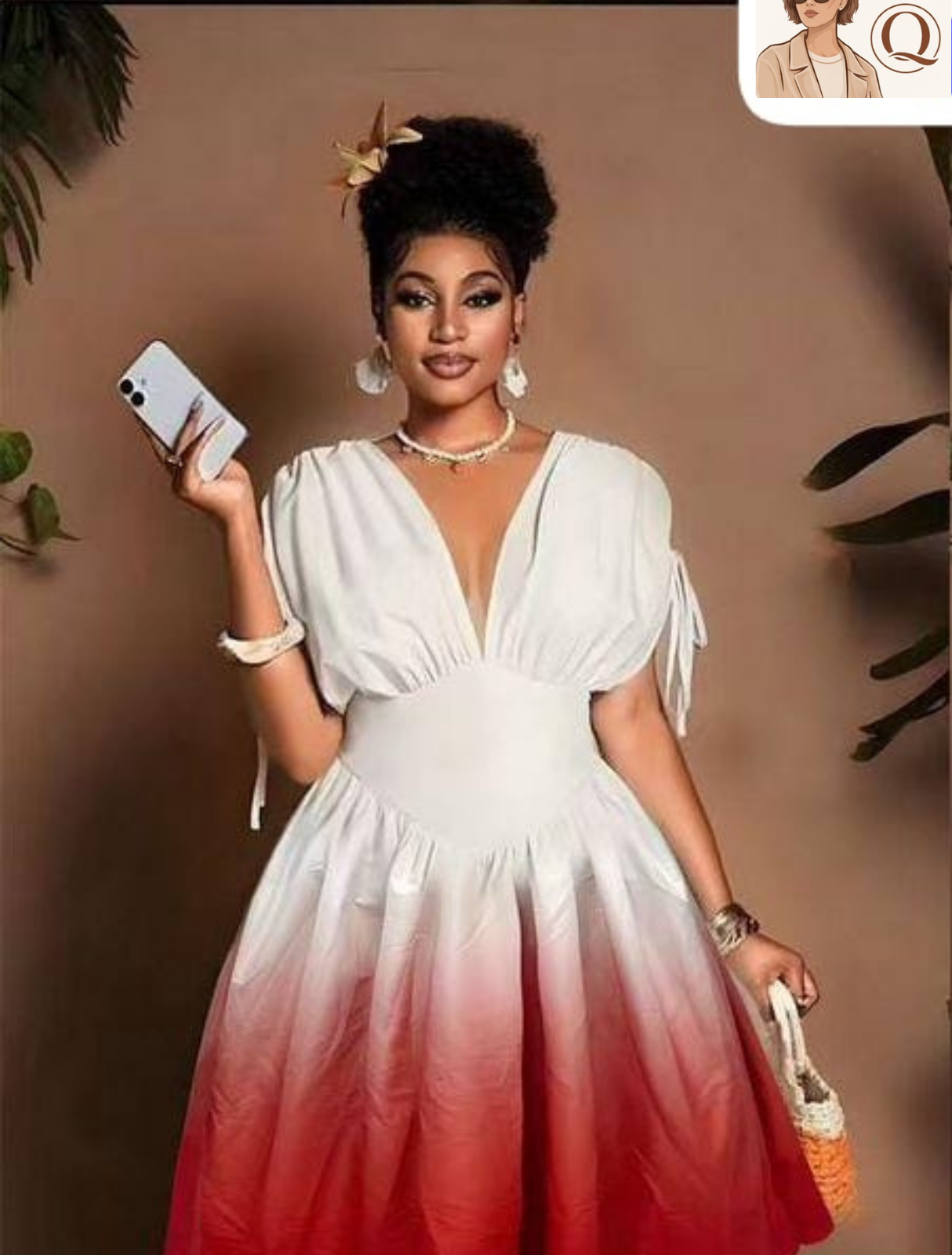 Women’s Ombre Fit-and-Flare Midi Dress ✨👗