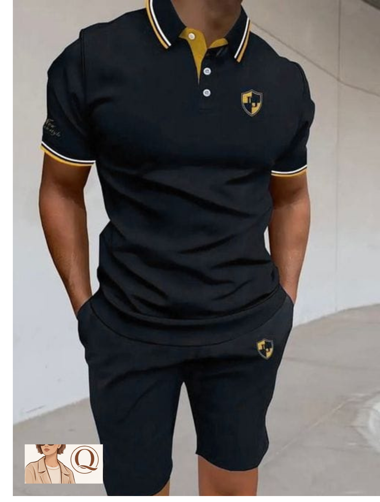 Men’s Polo & Shorts Two-Piece Set