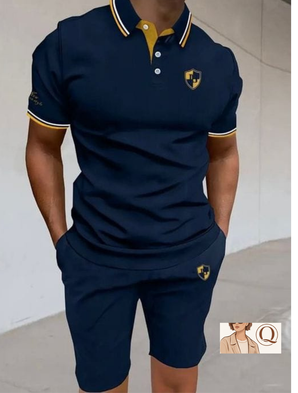 Men’s Polo & Shorts Two-Piece Set