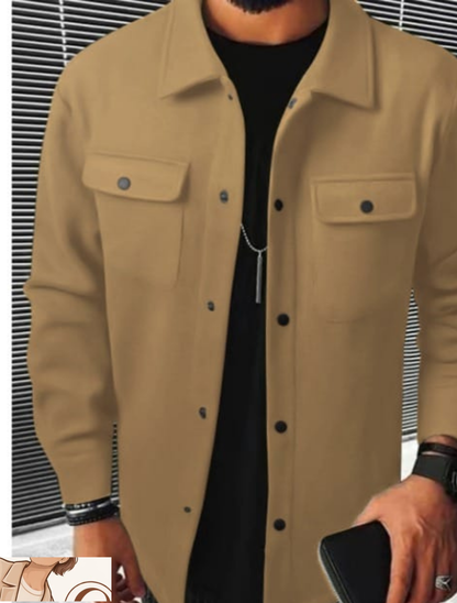 Men’s Classic Button-Up Overshirt Jacket