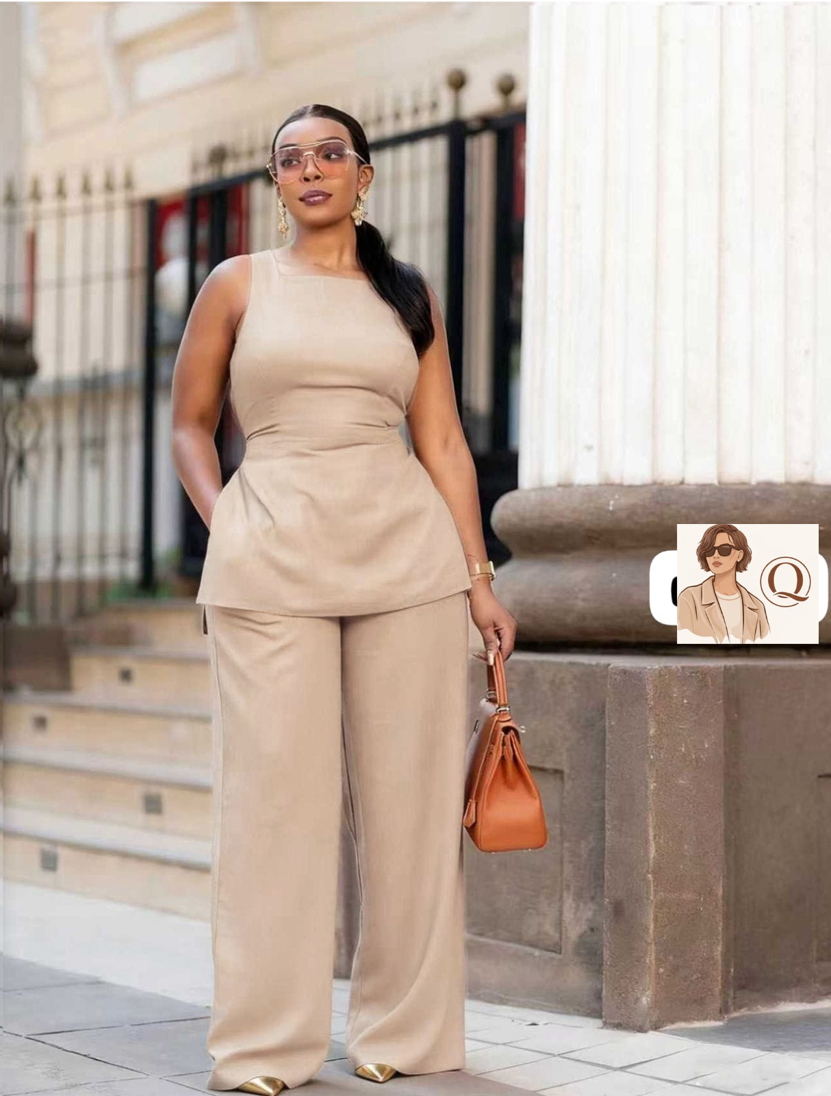 ✨ 2-Piece Sleeveless Top & Wide-Leg Pants Set