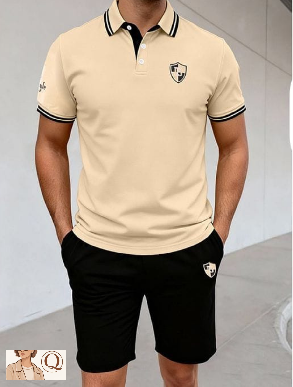 Men’s Polo & Shorts Two-Piece Set