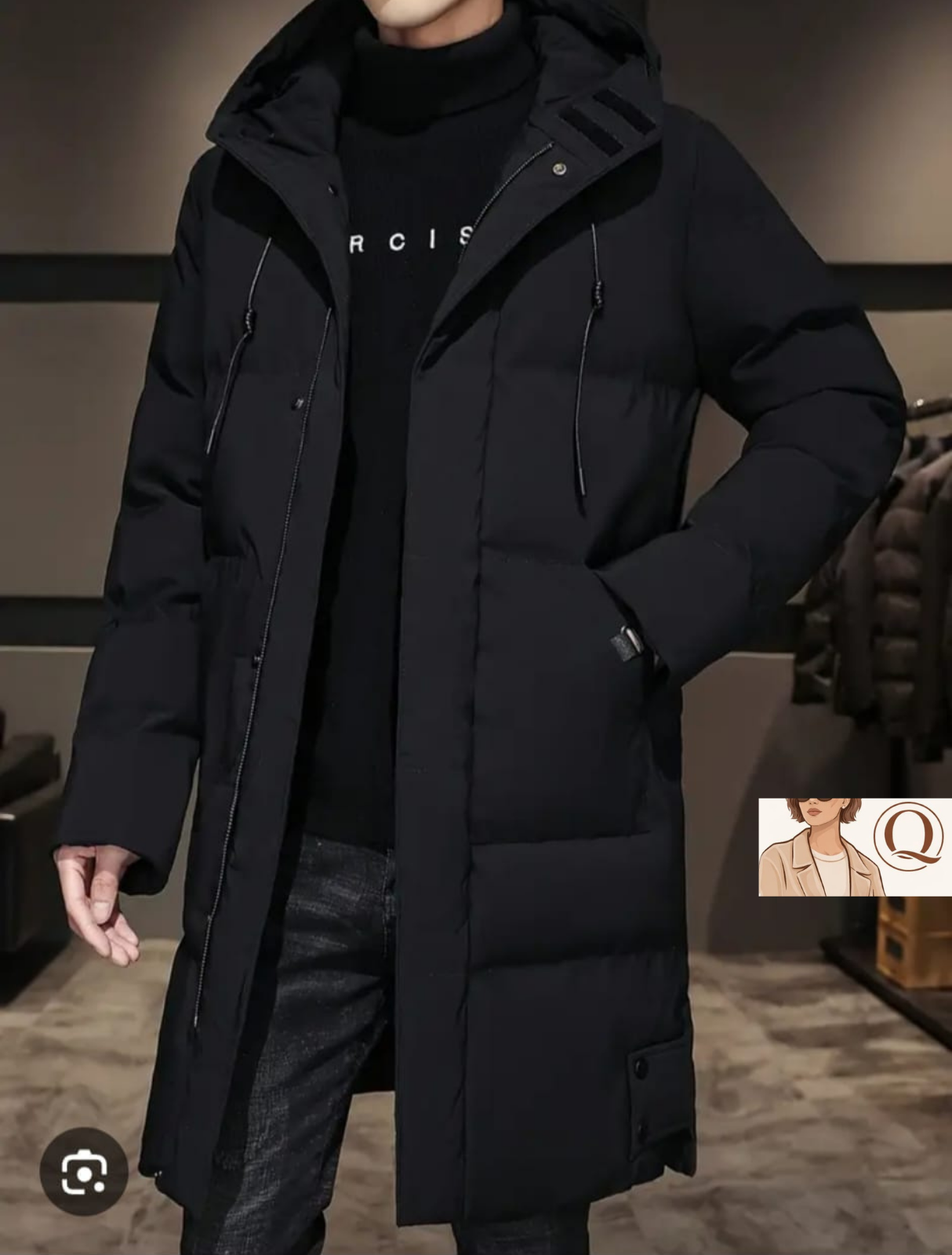 Men’s Longline Hooded Puffer Jacket