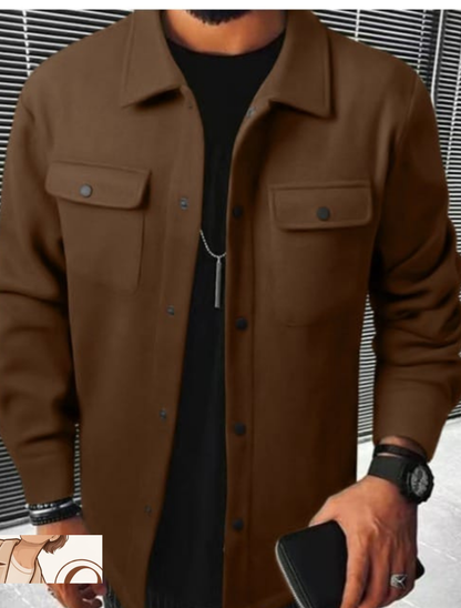 Men’s Classic Button-Up Overshirt Jacket