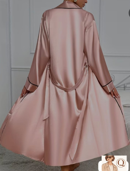 Luxury Satin 2-Piece Nightwear Set (Slip Dress + Robe)