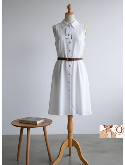 🤎 Sleeveless Belted Shirt Dress Collection