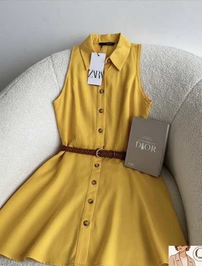 🤎 Sleeveless Belted Shirt Dress Collection