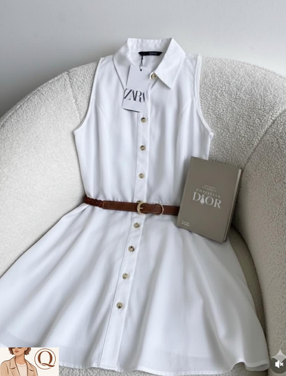 🤎 Sleeveless Belted Shirt Dress Collection