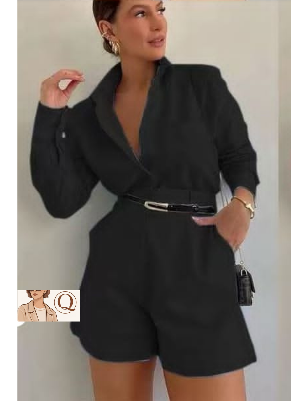 Women’s Belted Shirt-Style Playsuit ✨👗