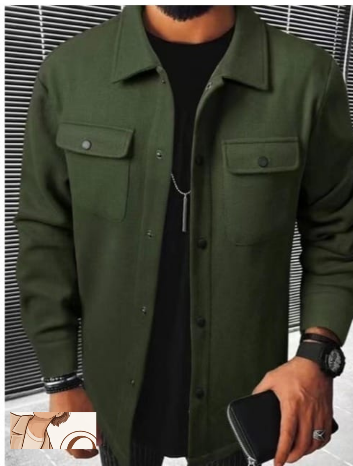 Men’s Classic Button-Up Overshirt Jacket