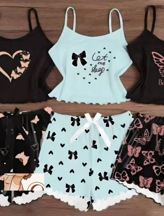 🖤 Sweet Dreams 2-Piece Pajama Set – Soft & Cute Lounge Wear