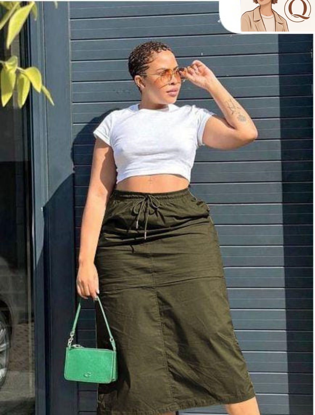 Casual Drawstring Midi Skirt