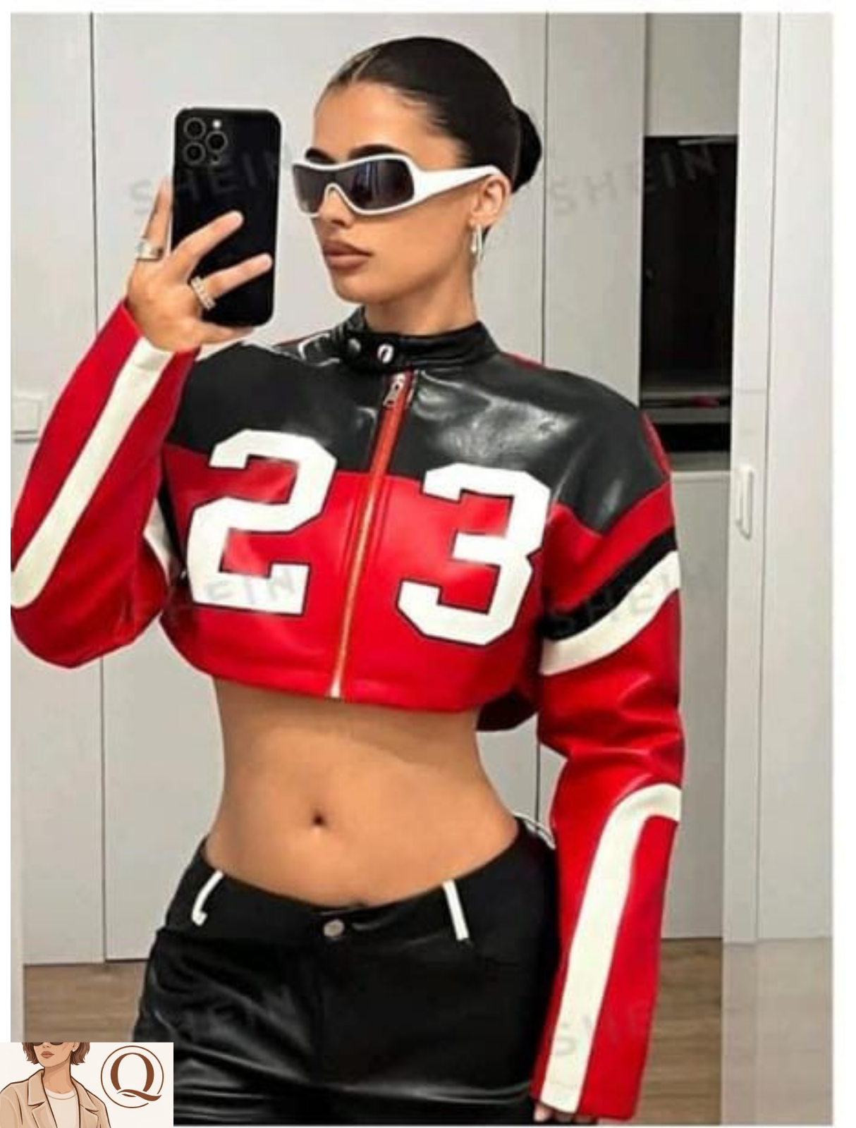 Cropped Racing-Style Moto Jacket 🏍️