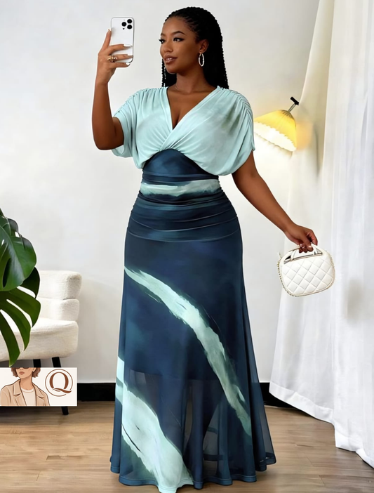 Elegant Flow Wrap Maxi Dress