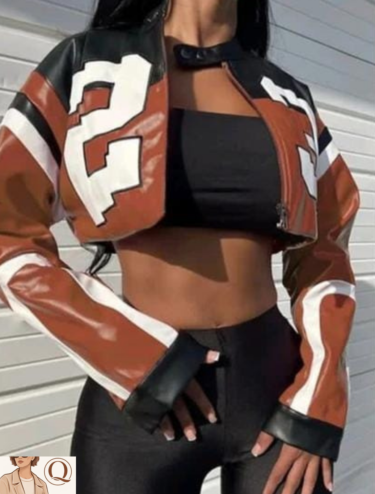 Cropped Racing-Style Moto Jacket 🏍️