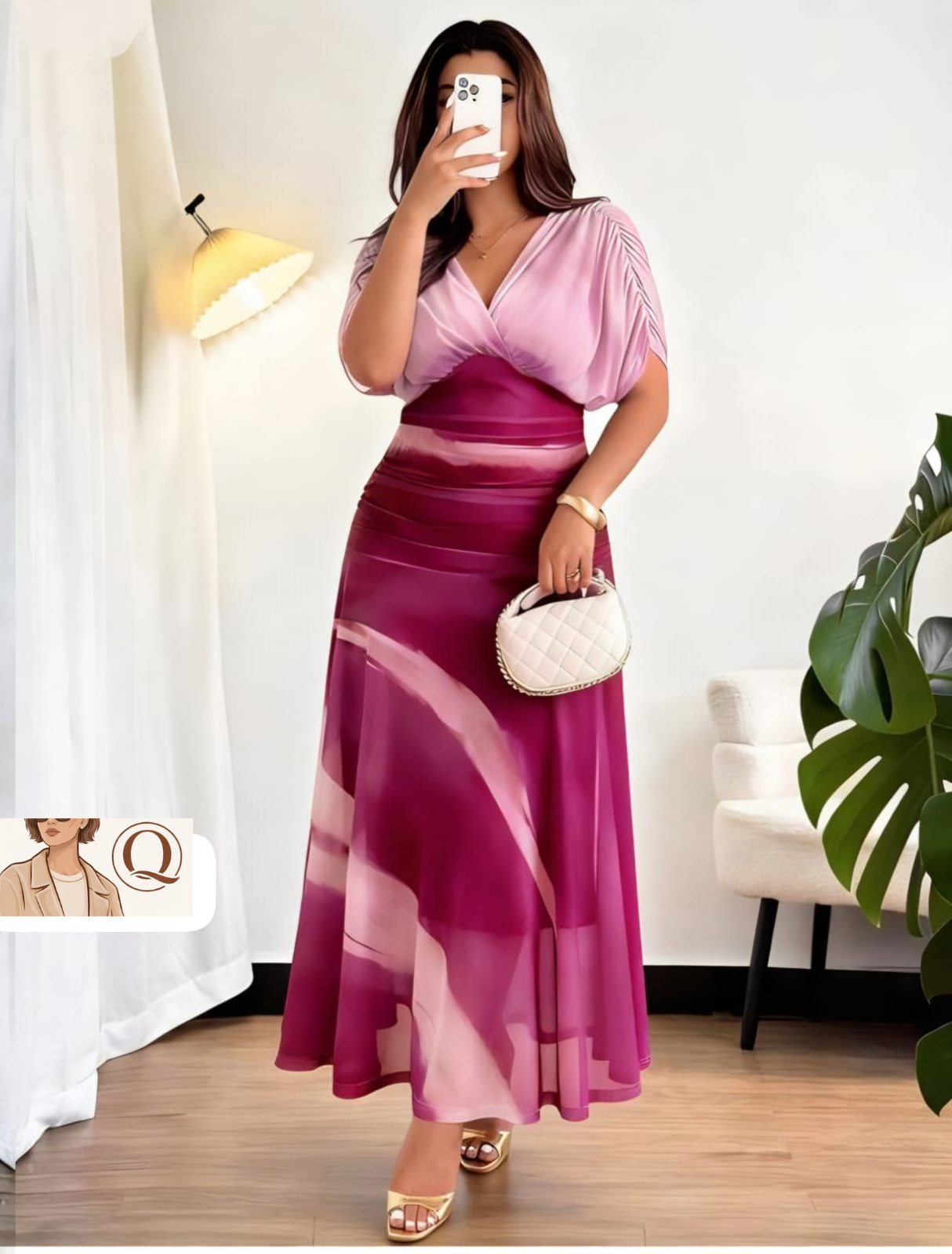 Elegant Flow Wrap Maxi Dress