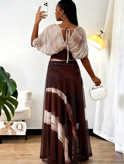 Elegant Flow Wrap Maxi Dress