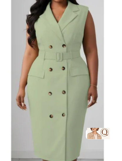 Sleeveless Double-Breasted Blazer Dress