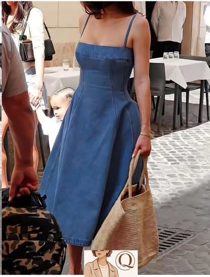 Chic Denim Midi Sundress