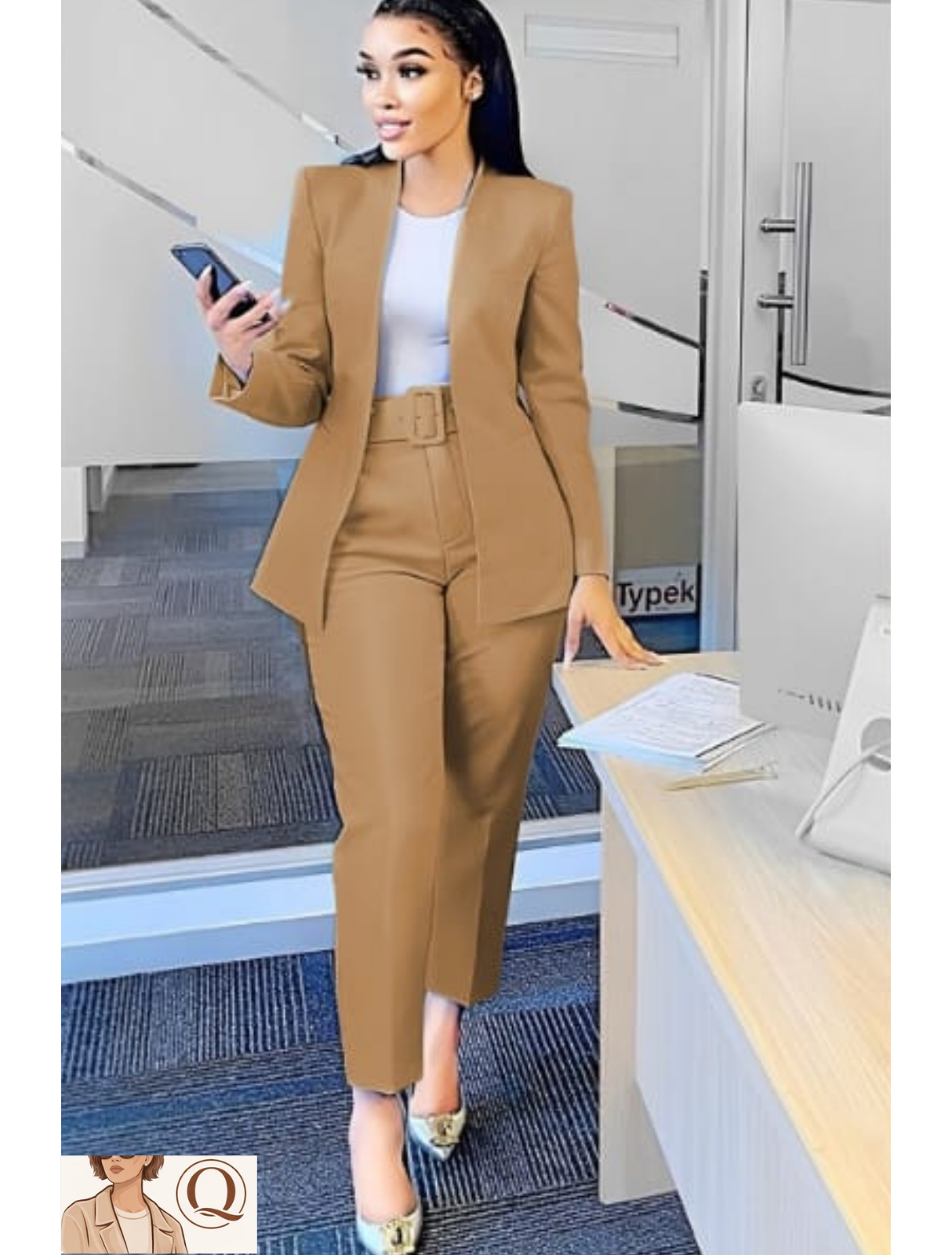 Women’s Tailored Blazer & High-Waist Pants Set