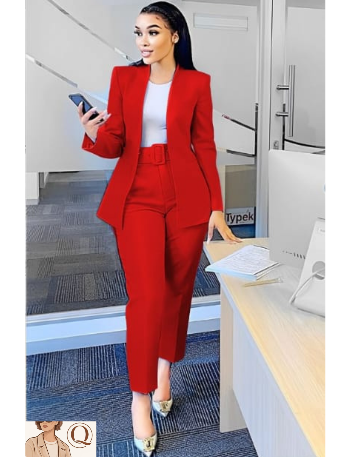 Women’s Tailored Blazer & High-Waist Pants Set