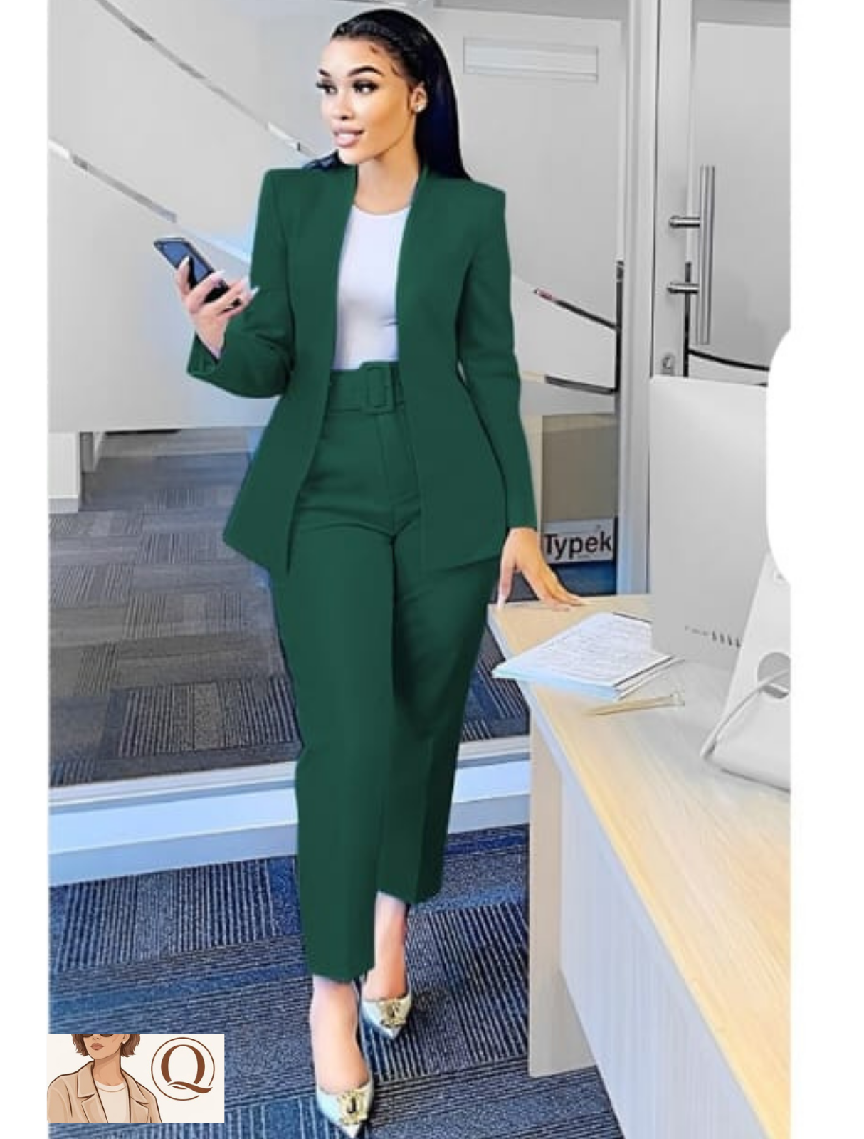 Women’s Tailored Blazer & High-Waist Pants Set