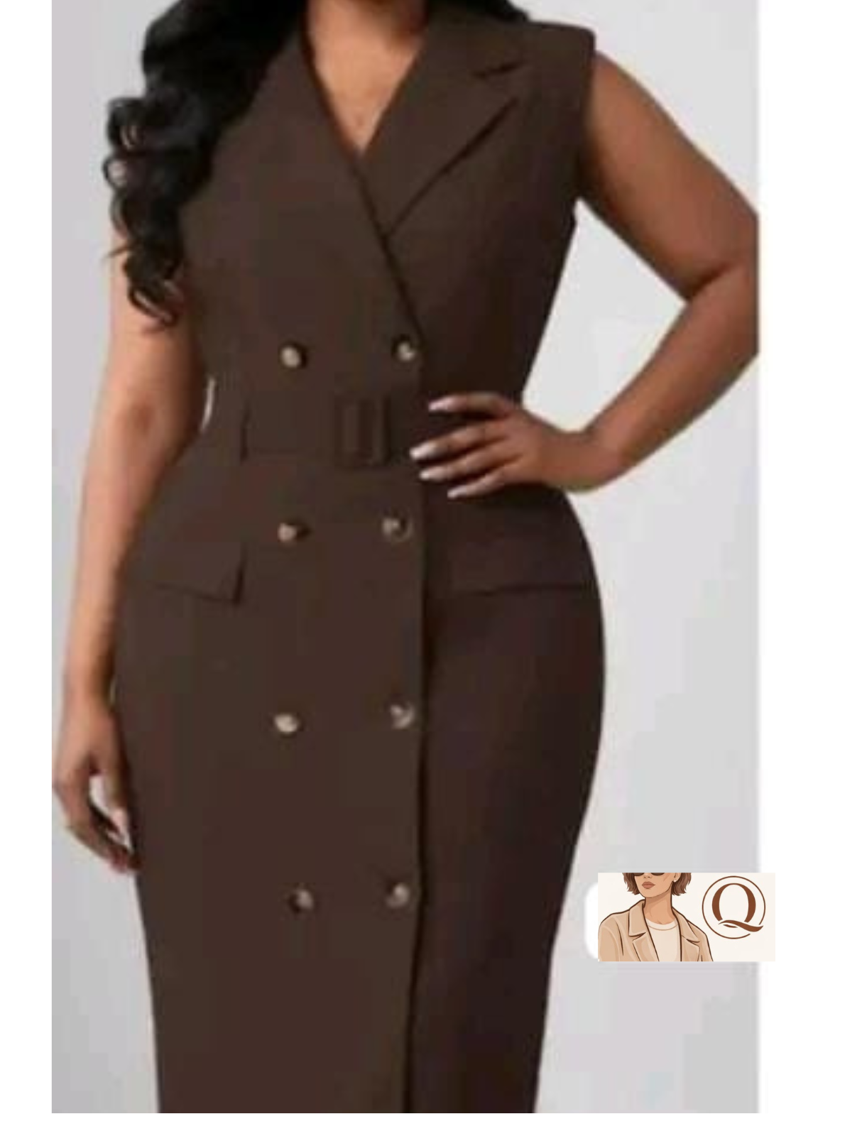 Sleeveless Double-Breasted Blazer Dress