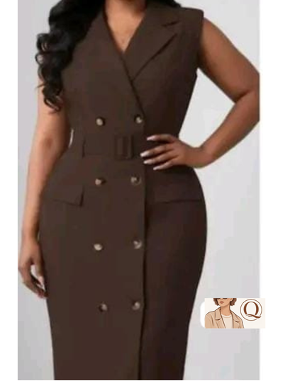 Sleeveless Double-Breasted Blazer Dress